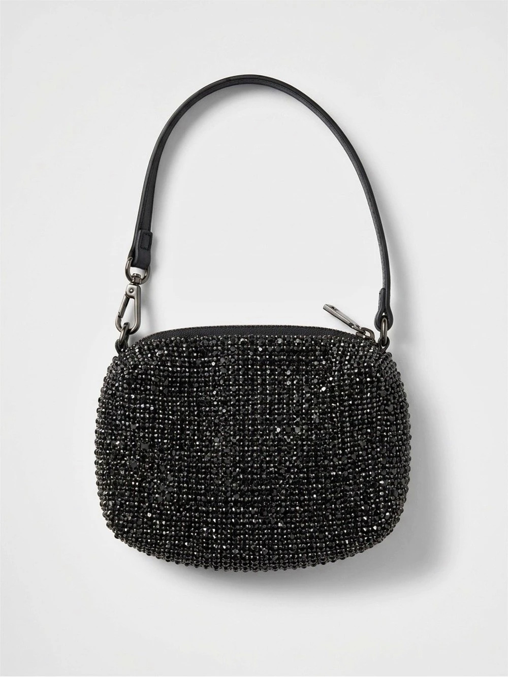 Beaded Shoulder Bag in Black Like New